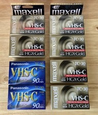 Maxell - TC-30 - VHS-C - HGX-Gold - Camcorder - Lot of 8 Video Tape - NEW