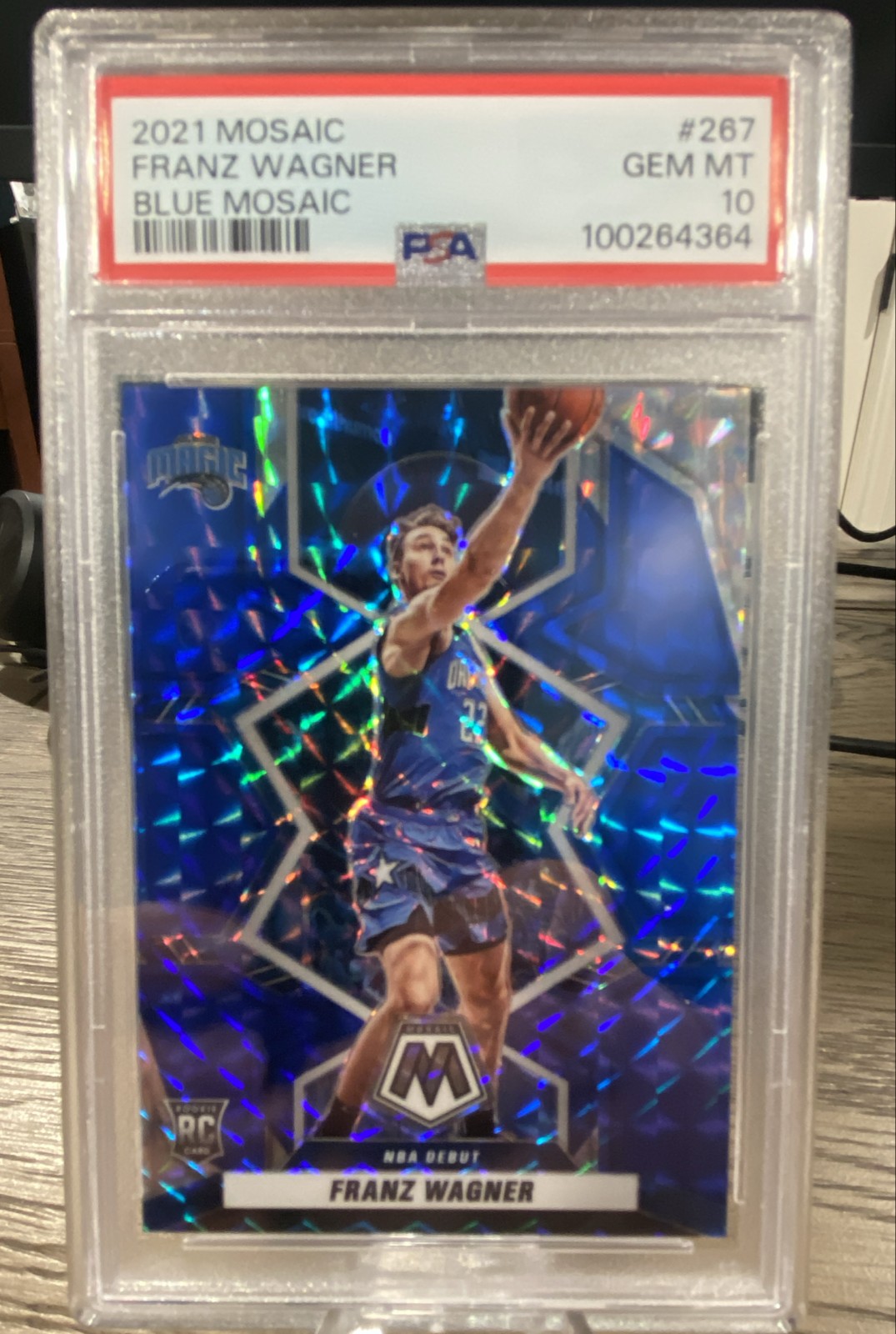 2021-22 Mosaic - NBA Debut Franz Wagner #267 Blue Mosaic Prizm /99 (RC) PSA 10
