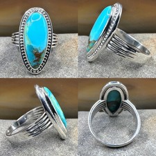 Mohave Turquoise Western Ring 925 Sterling Silver Size 8
