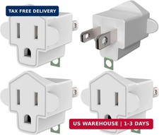 4 Pack ETL Listed 3-2 Prong Grounding Outlet Adapter, 3 Prong to 2 Pron