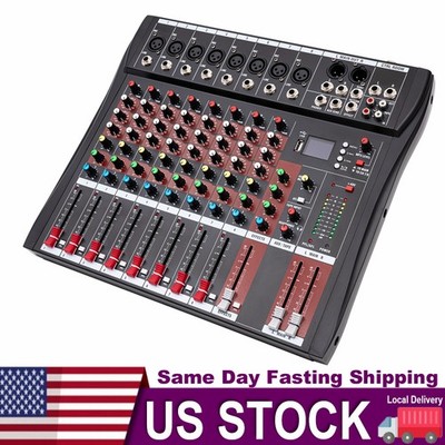 8 Channel  Professional bluetooth Live Studio Audio Mixer power mixing 