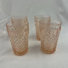 Anchor Hocking Pink Miss America Depression Glass Water Tumblers, Set of 4 *READ