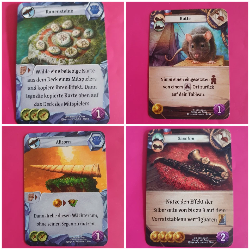 HEIDELBERGER SPIELEVERLAG ARNAK PROMO RATTE Runensteine Saxofon Alicorn Die verlorenen Ruinen von Arnak