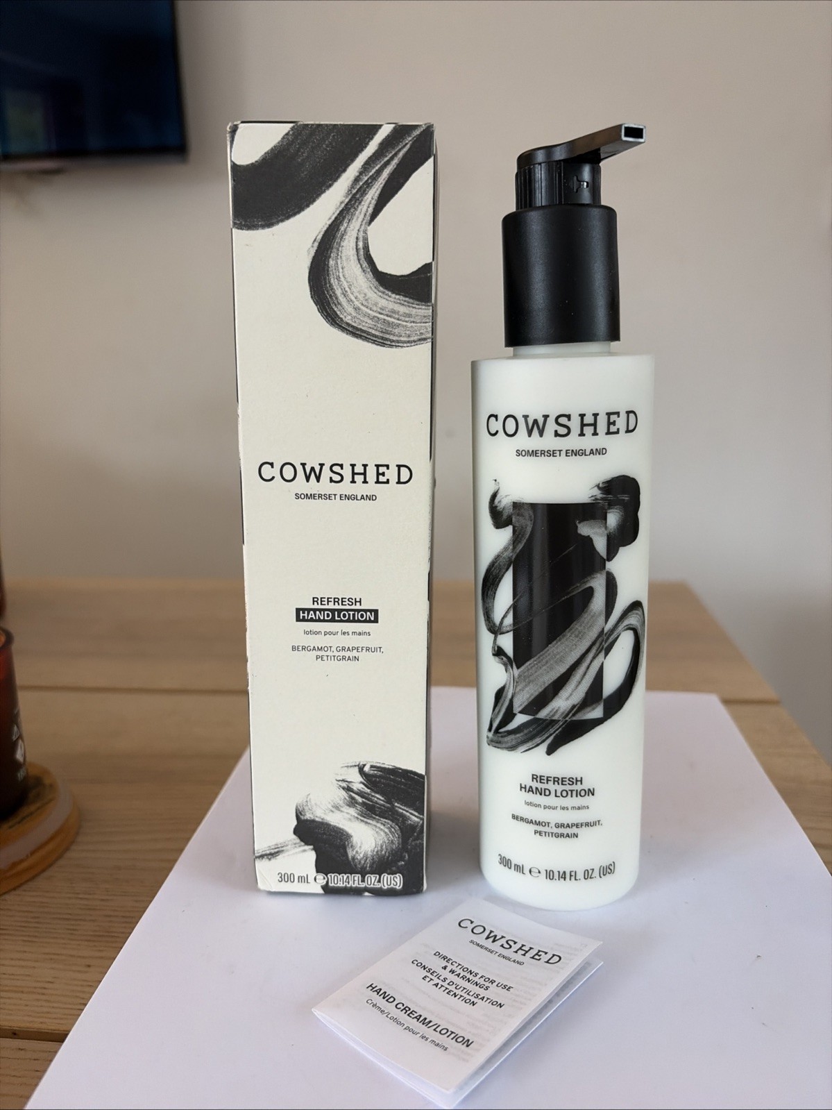 Cowshed Refresh Hand Lotion 300ml Pump, Bergamot Grapefruit & Petitgrain  NEW