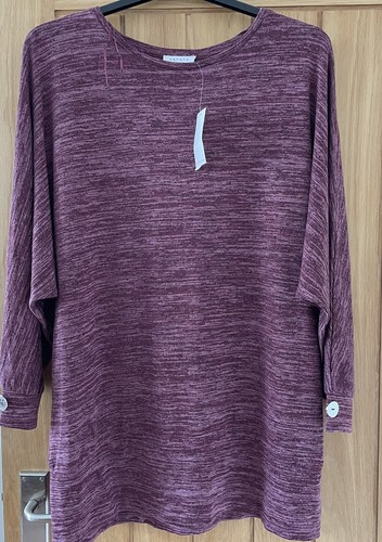 Papaya Jumper L Soft Light Weight Long 3/4 Sleeve Purple/ Pink