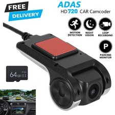 Obiettivo grandangolare 64G HD 170° fotocamera DVR videoregistratore USB visione notturna cruscotto