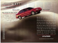 1996 Hyundai Elantra Introducing More Room Sedan Car Vintage Print Ad/Poster