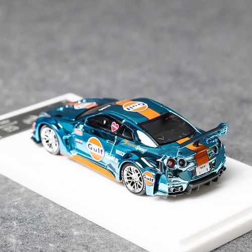 DK 1:64 Plating Blue Gulf GTR R35 RR Sports Model Diecast Metal Car - Picture 6 of 6