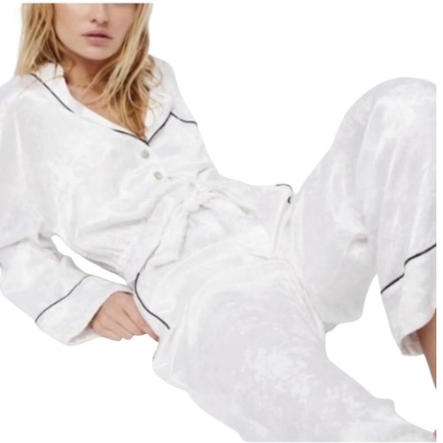 Intimately Free People Jumpsuit Womens Size Med Jacquard Workwear Loungewear Tie - Picture 11 of 12