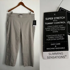 NWT Counterparts Slimming Sensations Beige Pull On Pants Size 16P Tummy Control