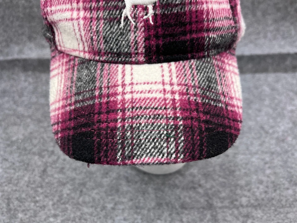 Quagga Hat Cap Strap Back Youth 4-6X Pink Black Plaid Poly Wool Blend Camp Deer - Изображение 3 из 4