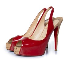 Christian Louboutin Patent Leather Sandals Female Red 37