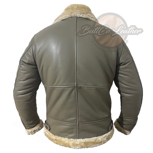 Chaqueta de cuero de oveja genuino de piel de oveja para hombre - Aviador cálido y elegante - Imagen 6 de 9