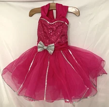 NIB! Hot Pink Ballet Tap Dance Costume Med Child Size 10-12 Weissman
