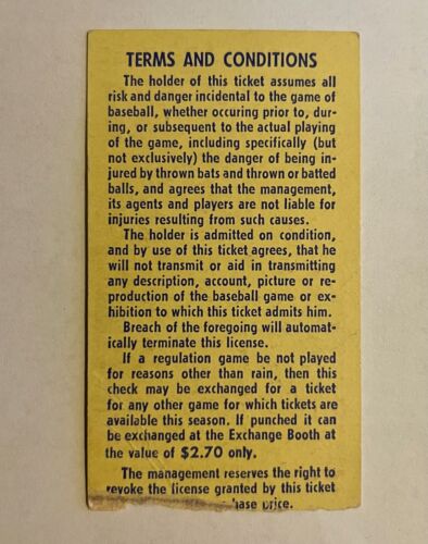 Ticket Polo Grounds New York Mets WON vs the Cincinnati Reds September 16, 1962 - Picture 2 of 2