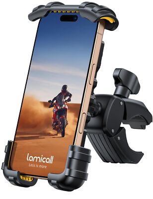 	Lamicall Bike Phone Holder Mount - Motorcycle Handlebar Phone Mount Clamp One	