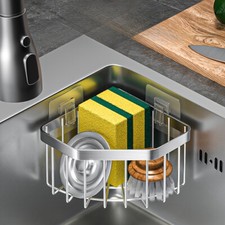 Kitchen Sponge Holder Rack - Sink Side, Countertop  Dish Soap Storage Organizer
