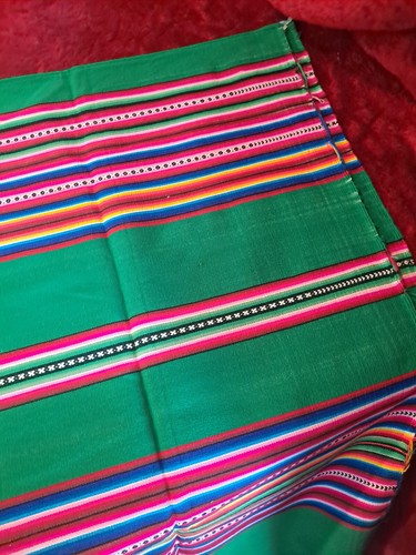 1970s Bolivian Aguayo Wrap/Shawl Woven Stripe Southwest Sheep Wool 43 1/4x44" #4 - Bild 3 von 18