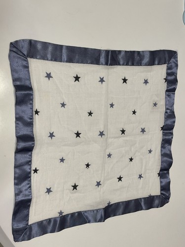 Aden + Anais 77Kids GREY Star Lovey Security Blanket Muslin Satin Silky Trim