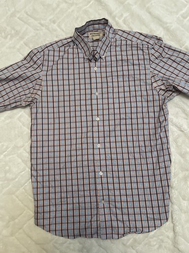 Duluth Trading Co. Mens Blue Plaid Button Down Short Sleeve Shirt Size Medium - Picture 3 of 6