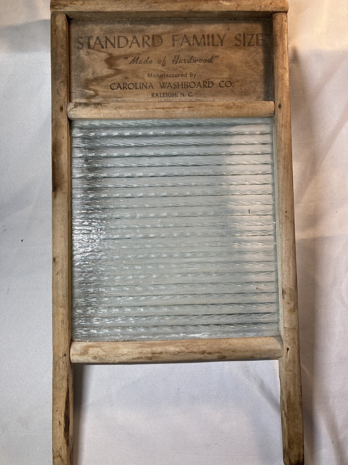 Vintage Glass Carolina Washboard Co. Raleigh NC Standart Family Size