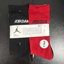 NEW 6 PAIR PACK NIKE JORDAN LIGHTWEIGHT CREW SOCKS UNISEX   YTH 5y -7y