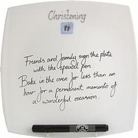 Christening Gift Square Plate Silver/blue (sq) Christening Gift Square Plate Silver/blue (sq)