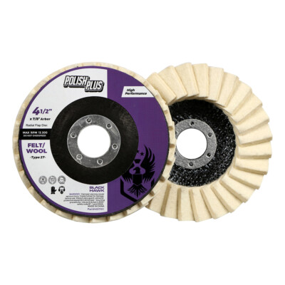 10 Pack - 4.5'' x 7/8'' BHA Polish Plus Felt Buffing & Polishing Flap Discs