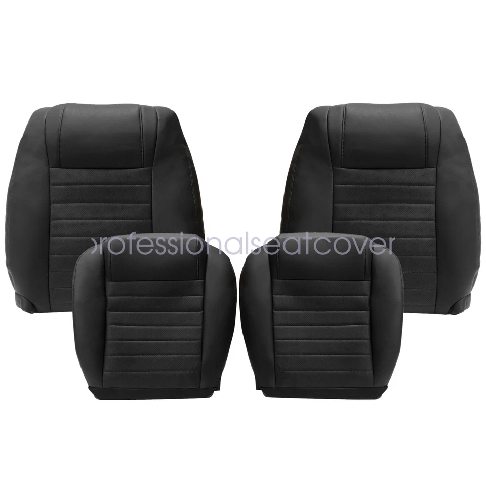 Cubierta de asiento de cuero negra perforada para Ford Mustang GT 2005 2006 2007 2008 2009 Foto 4 de 4