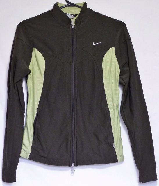 Nike Fit Dry Brown Green Mesh Full-Zip Stretch Warm Up Track Jacket Women's S | eBay
