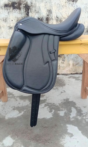 Selle De Dressage Cuir Monoflap Changeable WILDRACE - Taille à Préciser