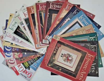 17 Leisure Arts, 3 Cross Quick & 2 Bonus Magazines ~ Late 80's-Early 90's