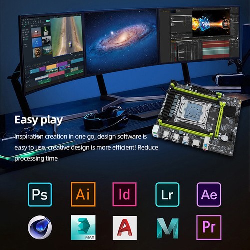 X99 Motherboard Set USB 2.0/3.0 LAG 2011 Gaming PC Mainboard SATA2.0/3.0 2400MHZ - Bild 4 von 10