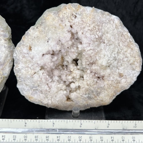 Natural Amethyst Hue Milky Quartz Crystal Cluster Whole GEODE Pair KY 2.7LBs - Picture 10 of 15