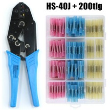 200PCS Wire Connectors Crimping Tool Set Insulated Heat Shrink Butt Terminals