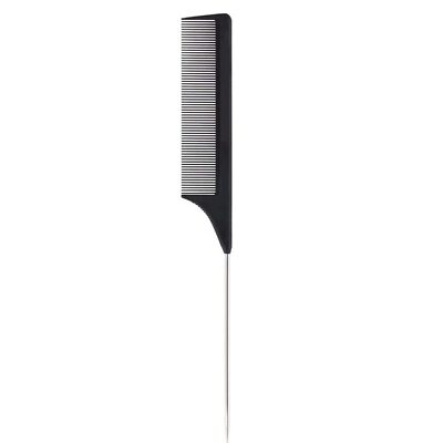 1 Pack Professional Carbon Steel Tail Combs Heat Resistant with Metal Pick An...