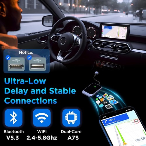 Convertit Adaptateur Carplay Filaire vers Sans Fil iPhone IOS 10+ Prise de Contrôle Sans Fil - Photo 5/16