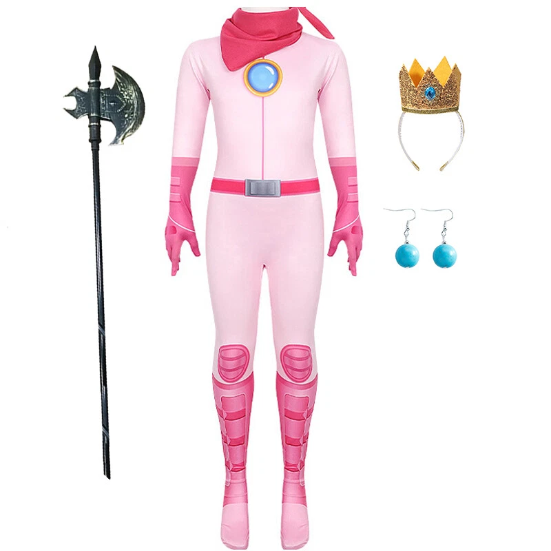 Niñas Mario Princesa Melocotón Disfraz Juegos con disfraces Vestido Halloween Fiesta de Navidad 2-10 años Foto 2 de 4