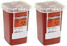 2 Pack -- 1 Quart Sharps Container Biohazard Needle Disposal Tattoo 