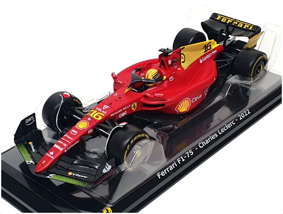 Burago 1/24 Scale 18-26806 - F1 Ferrari F1-75 - #16 Charles