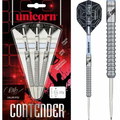 22 GRAM  CALLAN RYDZ UNICORN CONTENDER 90% TUNGSTEN STEEL TIP DARTS 