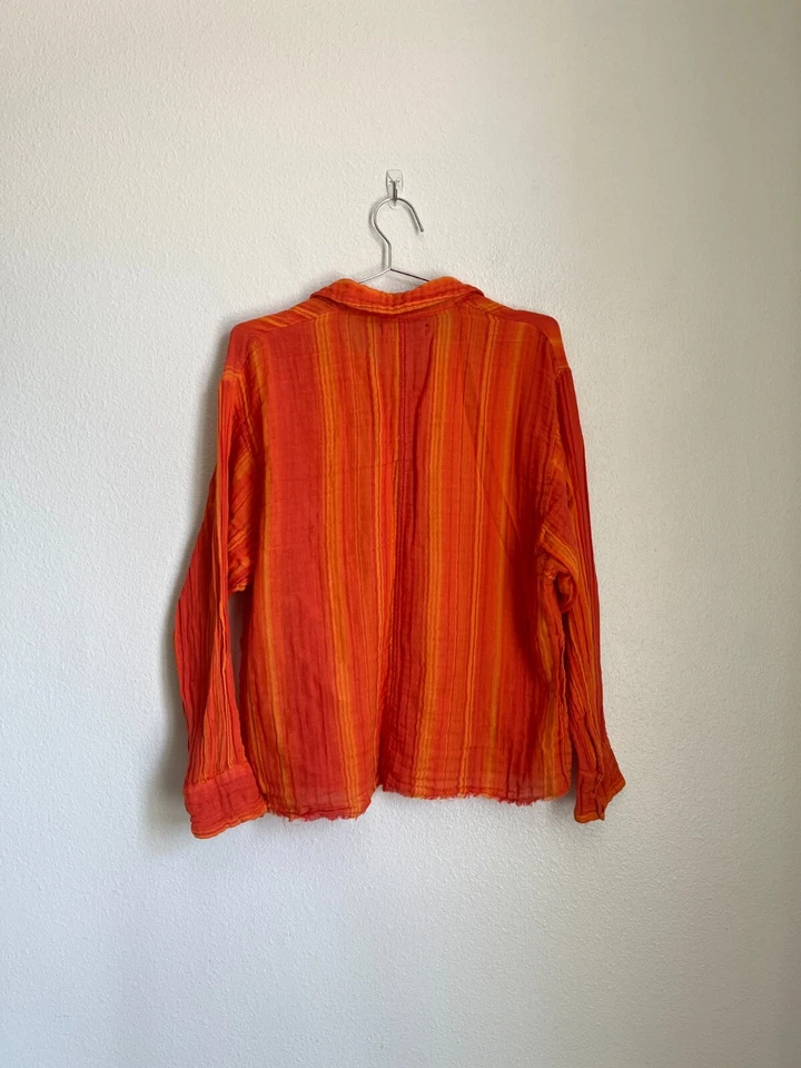 Camisa para mujer Urban Outfitters Addison con botones en naranja talla PEQUEÑA Foto 3 de 4