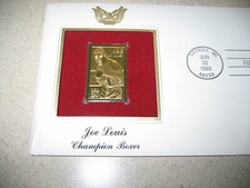 1993 Joe Louis Champion Boxer 22kt Gold Golden Cover Replica FDC Stamp