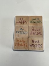New Hero Arts Card Sentiments LL004 Set of Six Rubber Stamps Retired