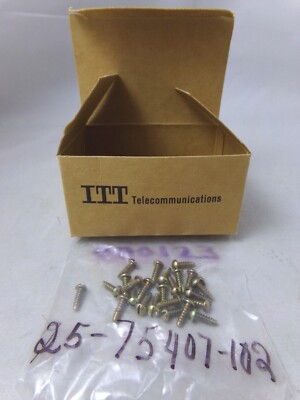 NOS ITT Telecom 25-75407-102 PSN 000123 RD HD Screws, Phone Parts 072622WT2