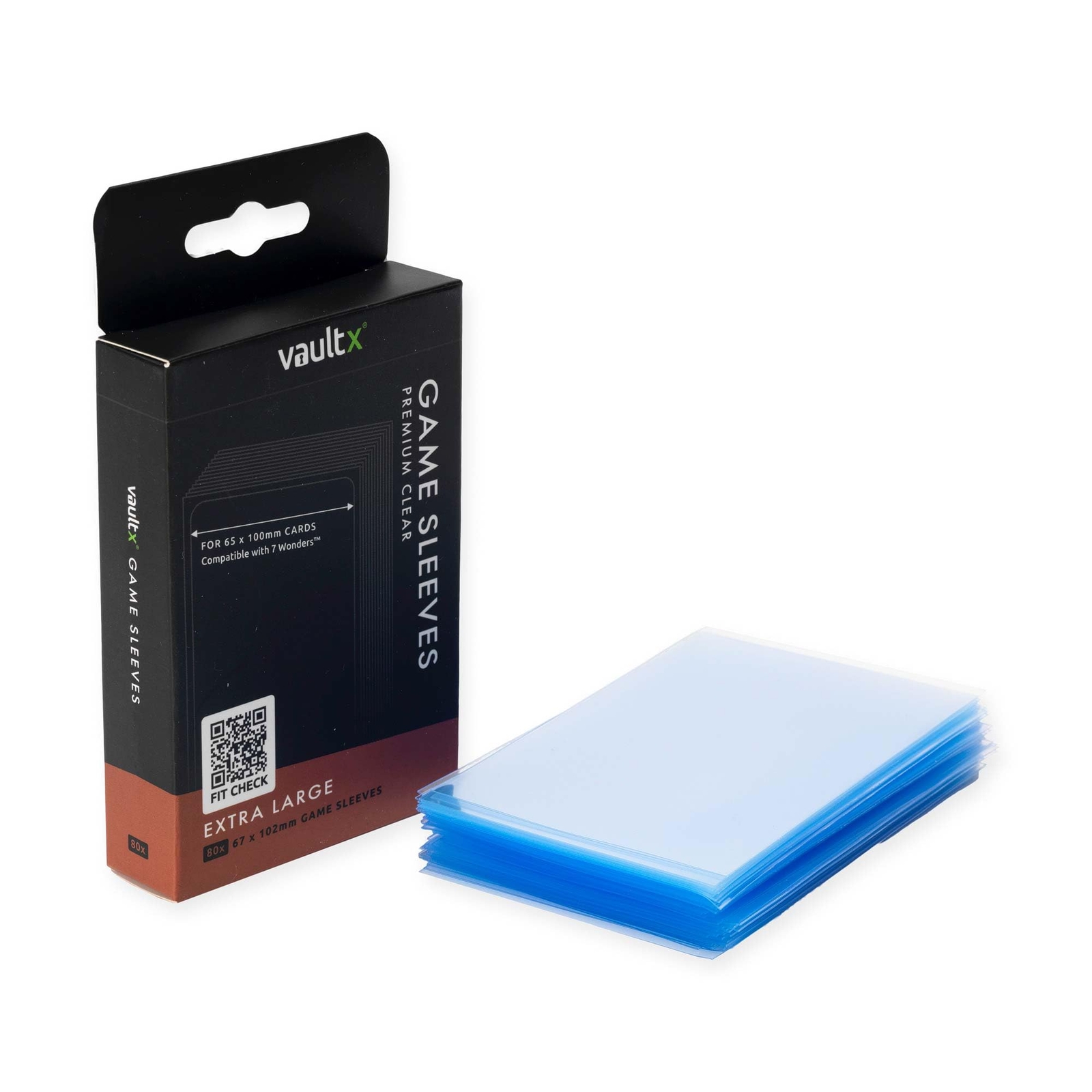 Vault X Extra Large (7 Wonders) Board Game Sleeves for Cards of 65x100mm Protect