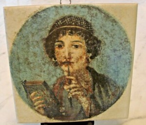 Ragna Tile made in Italy 6" x 6", Portrait of Jappho