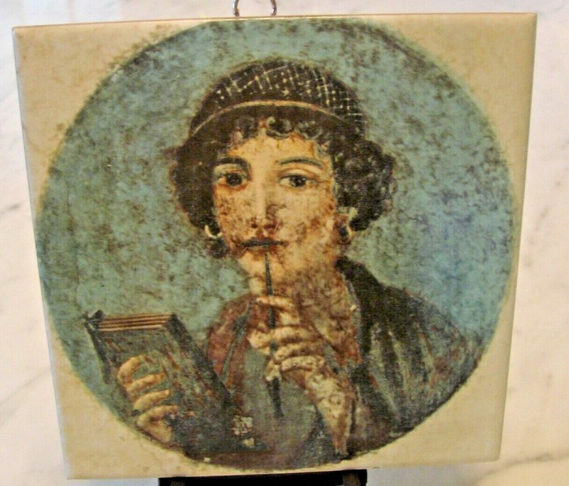 Ragna Tile made in Italy 6" x 6", Portrait of Jappho