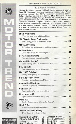 1963 Shelby Cobra, Skylark, Dart, Corvair, Fiat, more in vintage Motor Trend - Imagen 2 de 2