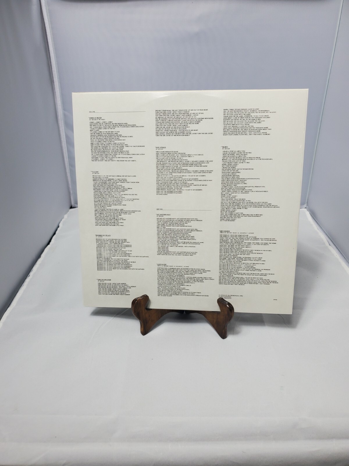 Mick JaggerShe's The Boss Vinyl LP 1985 Columbia FC 39940 Inner Sleeve